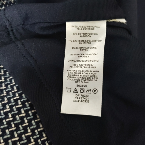 Ann Taylor LOFT Sheath Dress Blue Tweed Fringe Sleeveless Knee Length - Picture 8 of 8